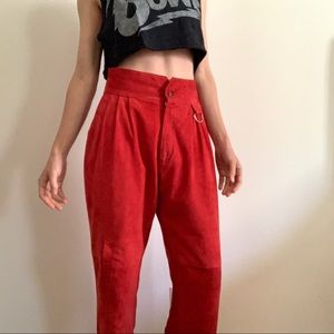 Vintage Red Suede Pants